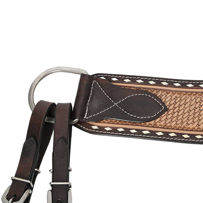 Western Leather Tripping Breastcollar – Brown Basket Weave
