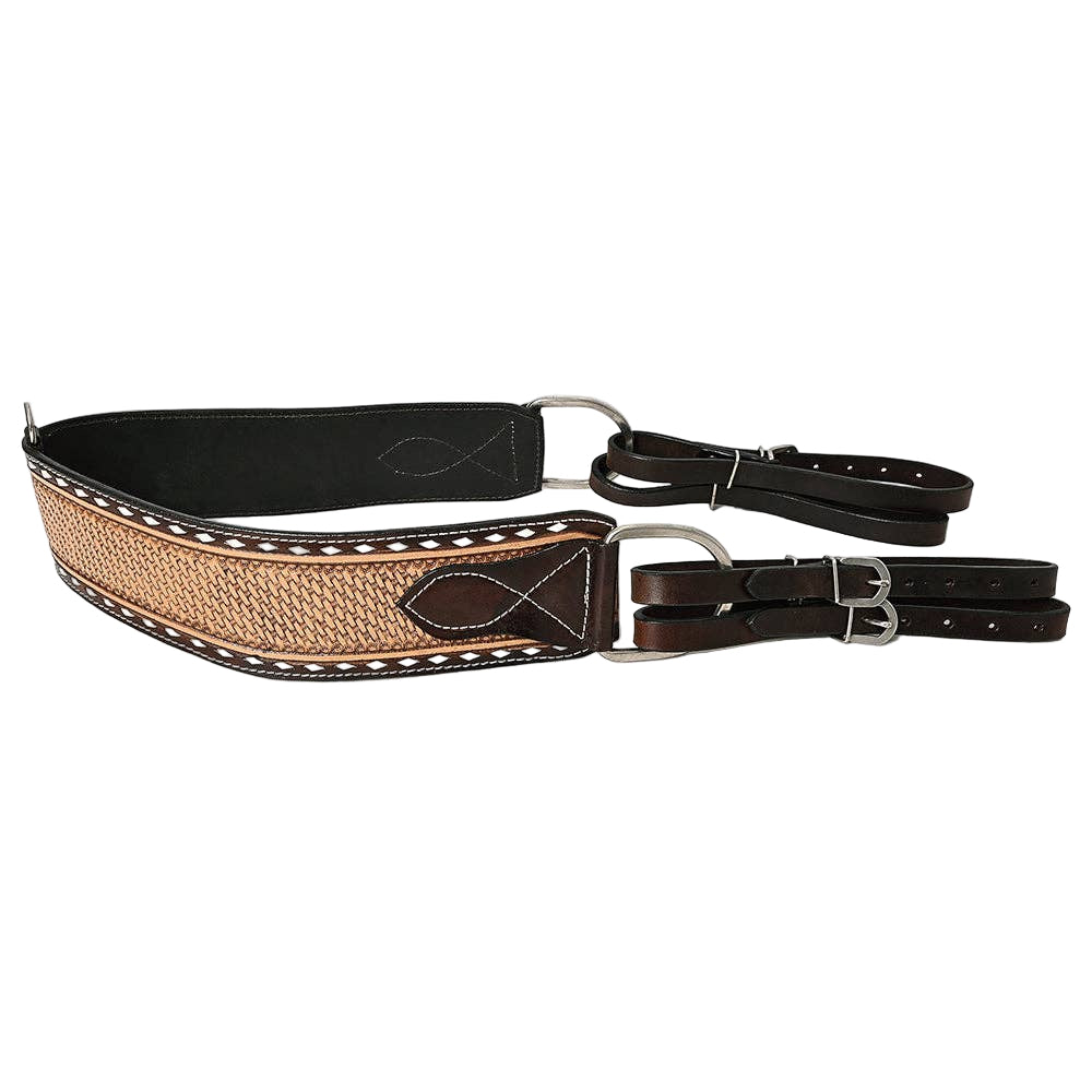 Western Leather Tripping Breastcollar – Brown Basket Weave