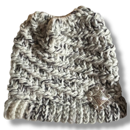 Handmade Ponytail Beanie with Concho