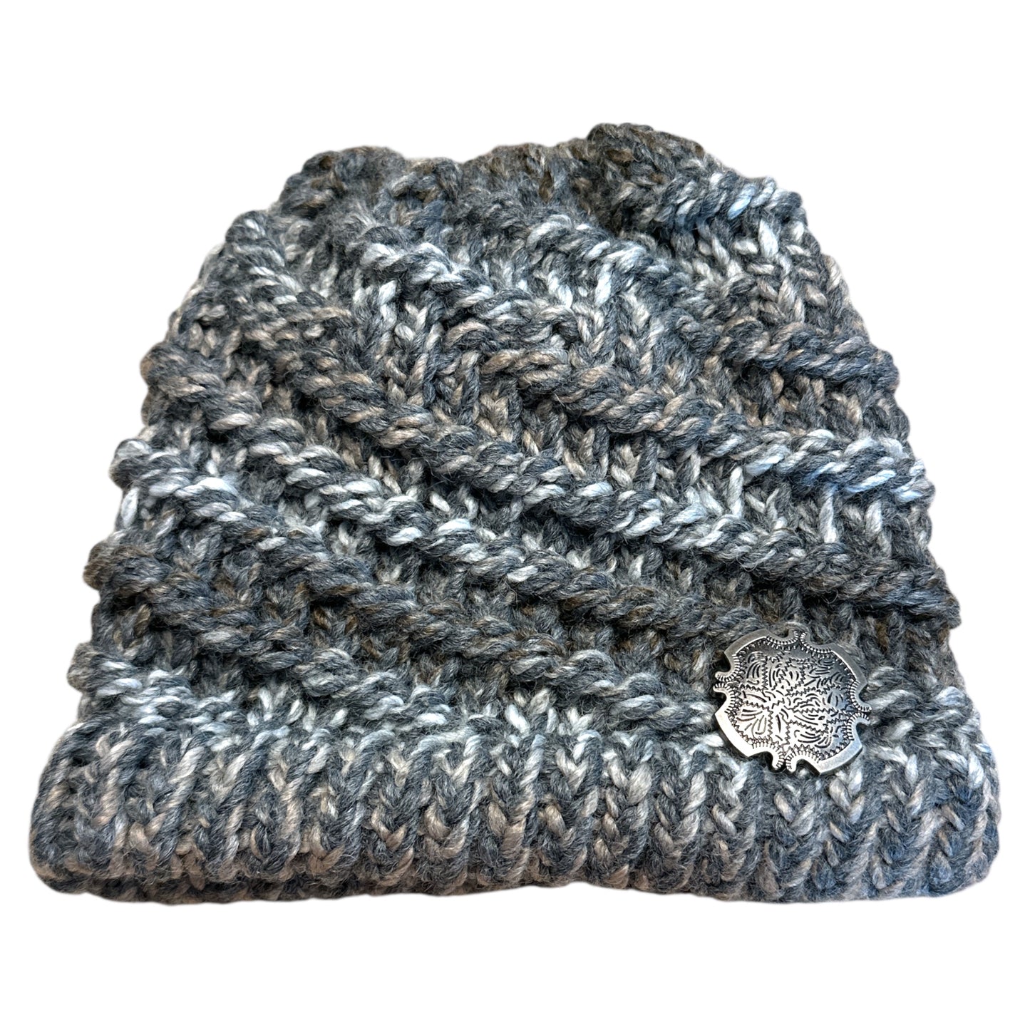 Handmade Ponytail Beanie with Concho