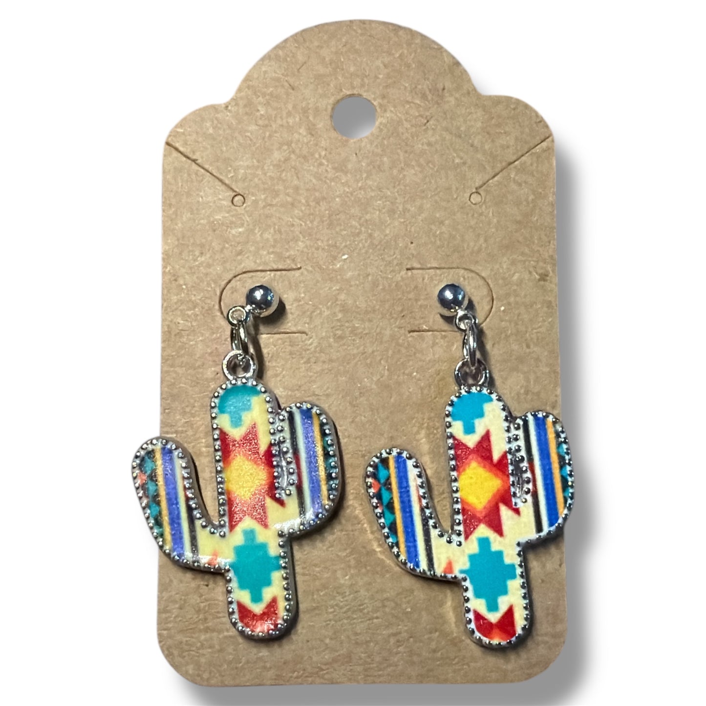 SMT Original Creation – Aztec Cactus Dangle Earrings