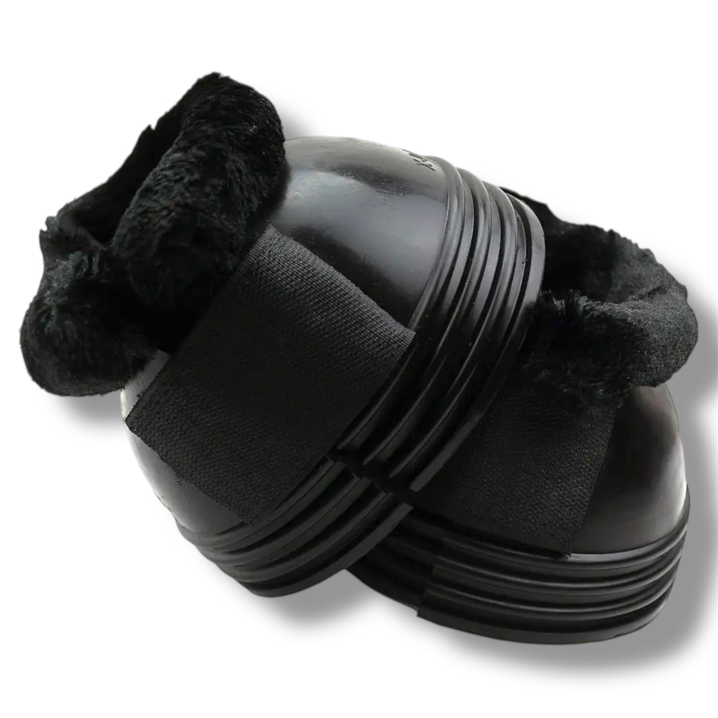 Black Fleece-Lined Rubber Bell Boots w/ Velcro | Size Small