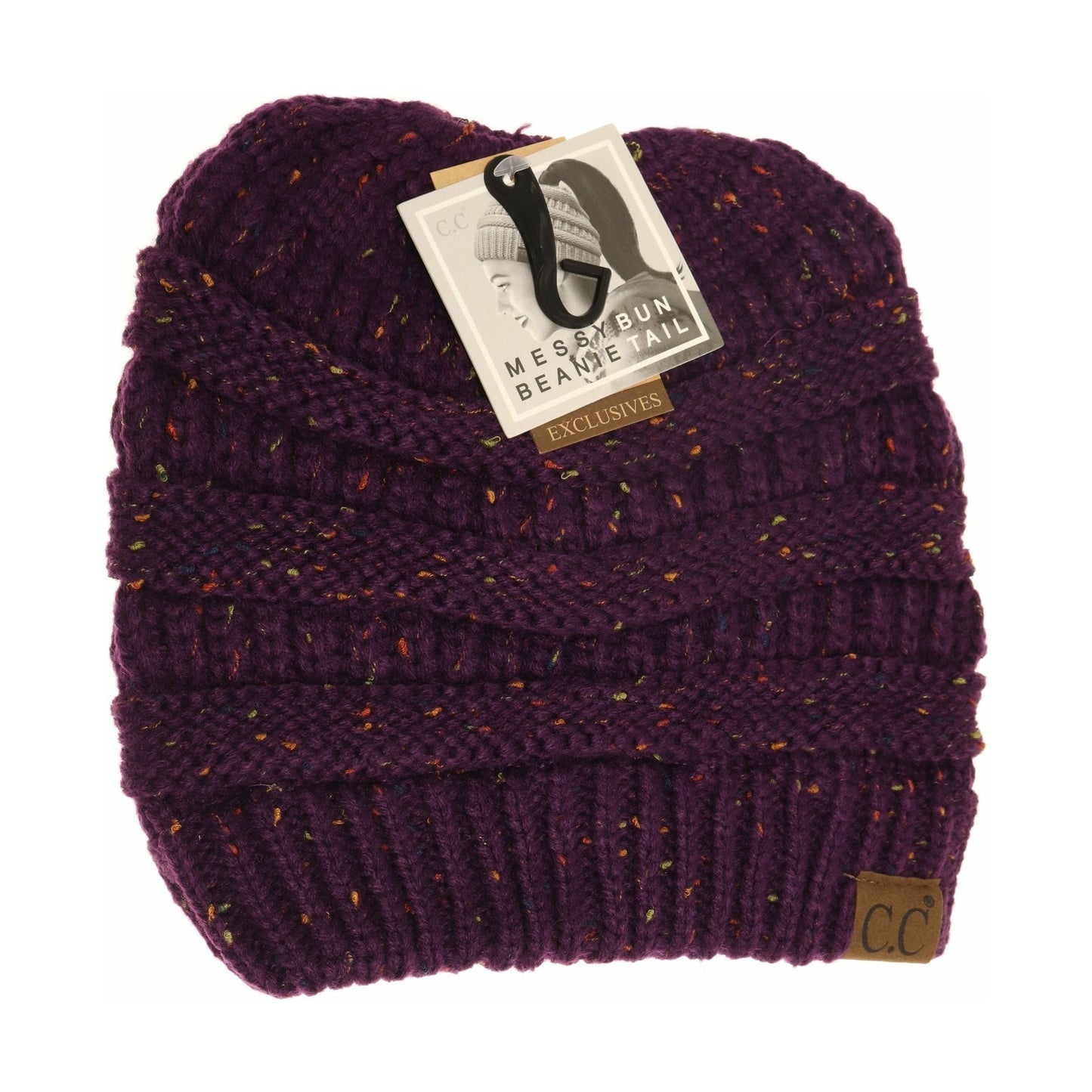 Flecked Pony Tail Beanie CC Beanie