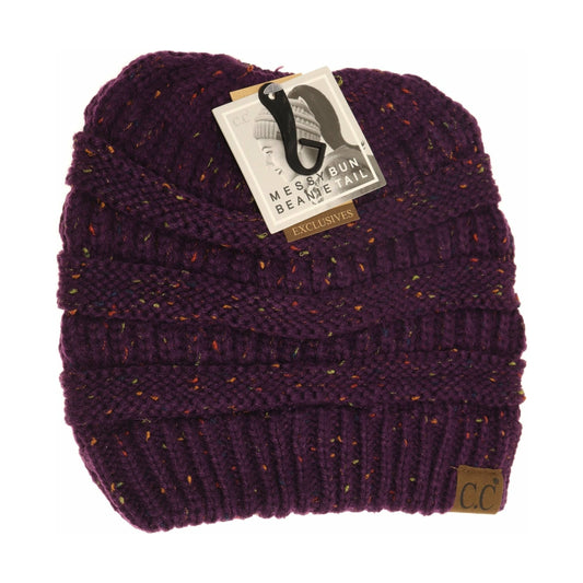 Flecked Pony Tail Beanie CC Beanie