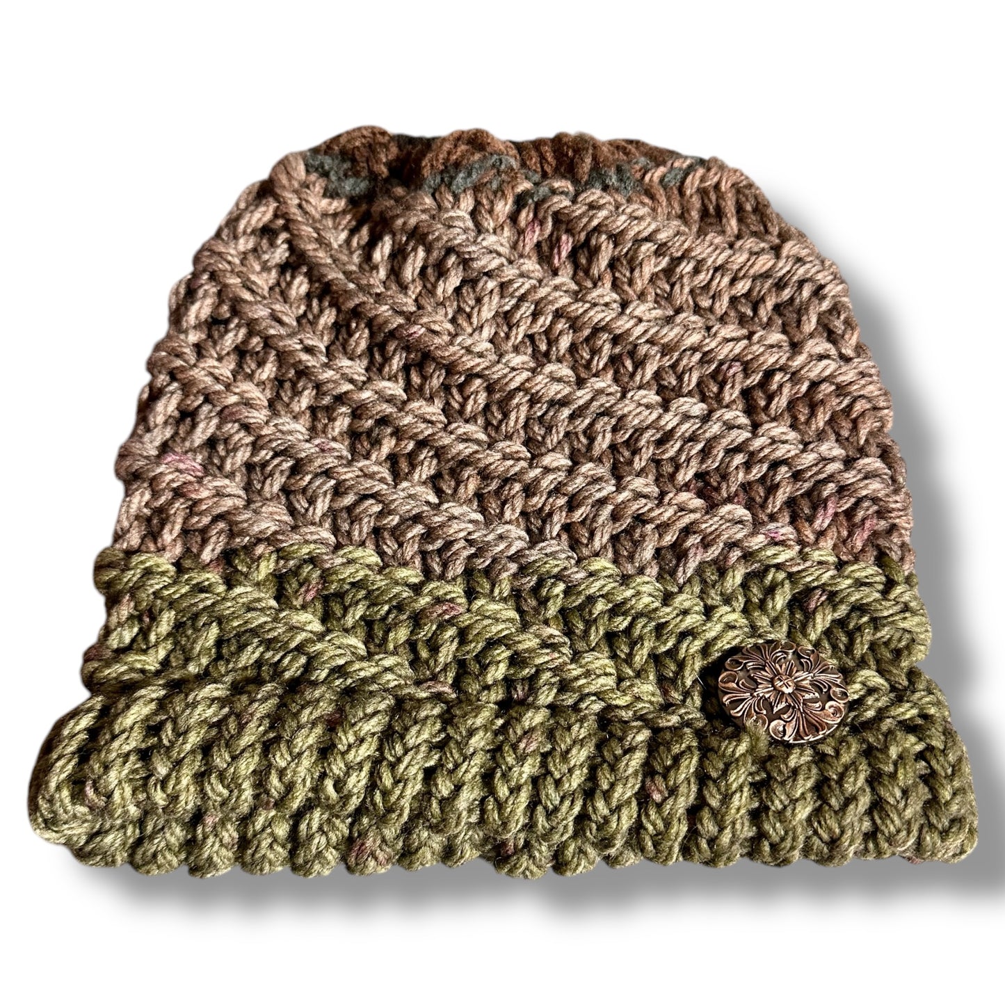 Handmade Ponytail Beanie with Concho