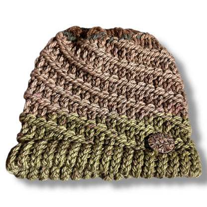 Handmade Ponytail Beanie with Concho