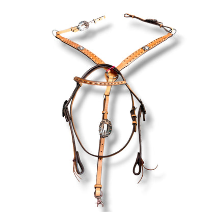 Used Leather Tack Set with Browband Headstall & Breastcollar