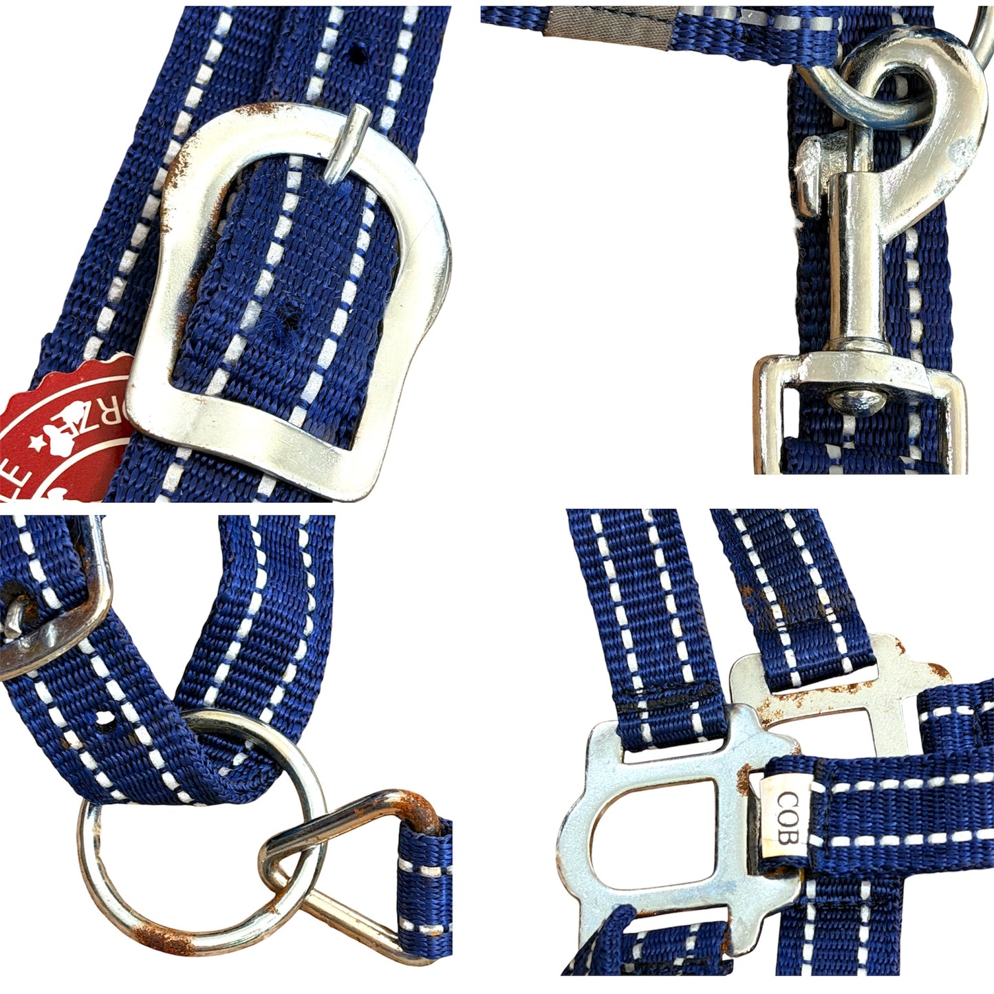 NEW Horze Nylon Halter – Navy w/ Reflective Grey Stripes | Cob (Read Description)