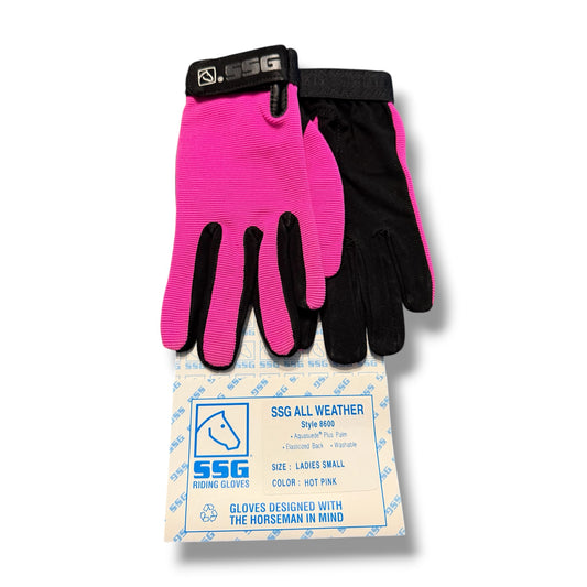 SSG All Weather Riding Gloves – Hot Pink (Ladies Small | Style 8600)