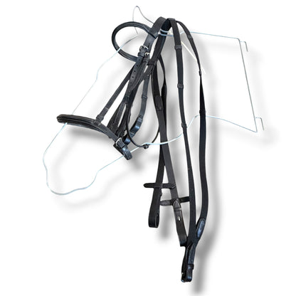 Used English Bridle Black Cob w/ Nylon Grip Reins by G Passier and Sohn Hanover