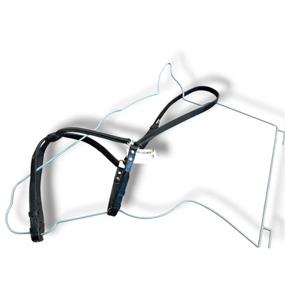 Figure 8 Noseband Black Leather Horse Size NWT