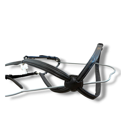 Figure 8 Noseband Black Leather Horse Size NWT