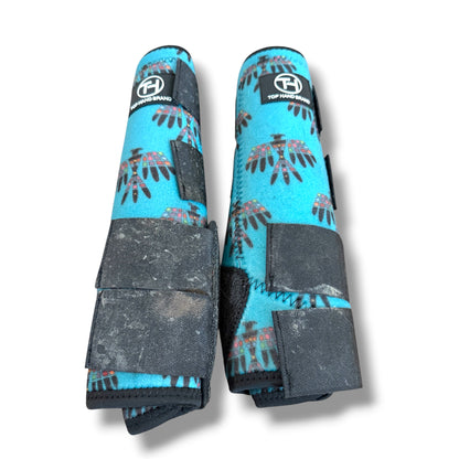 Used Top Hand Brands Sport Boots Turquoise Thunderbird Large Rear