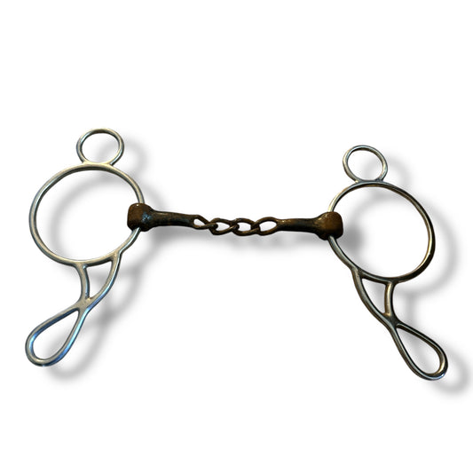 Sliding Gag Snaffle Bit with Chain Center  5.5” Mouth