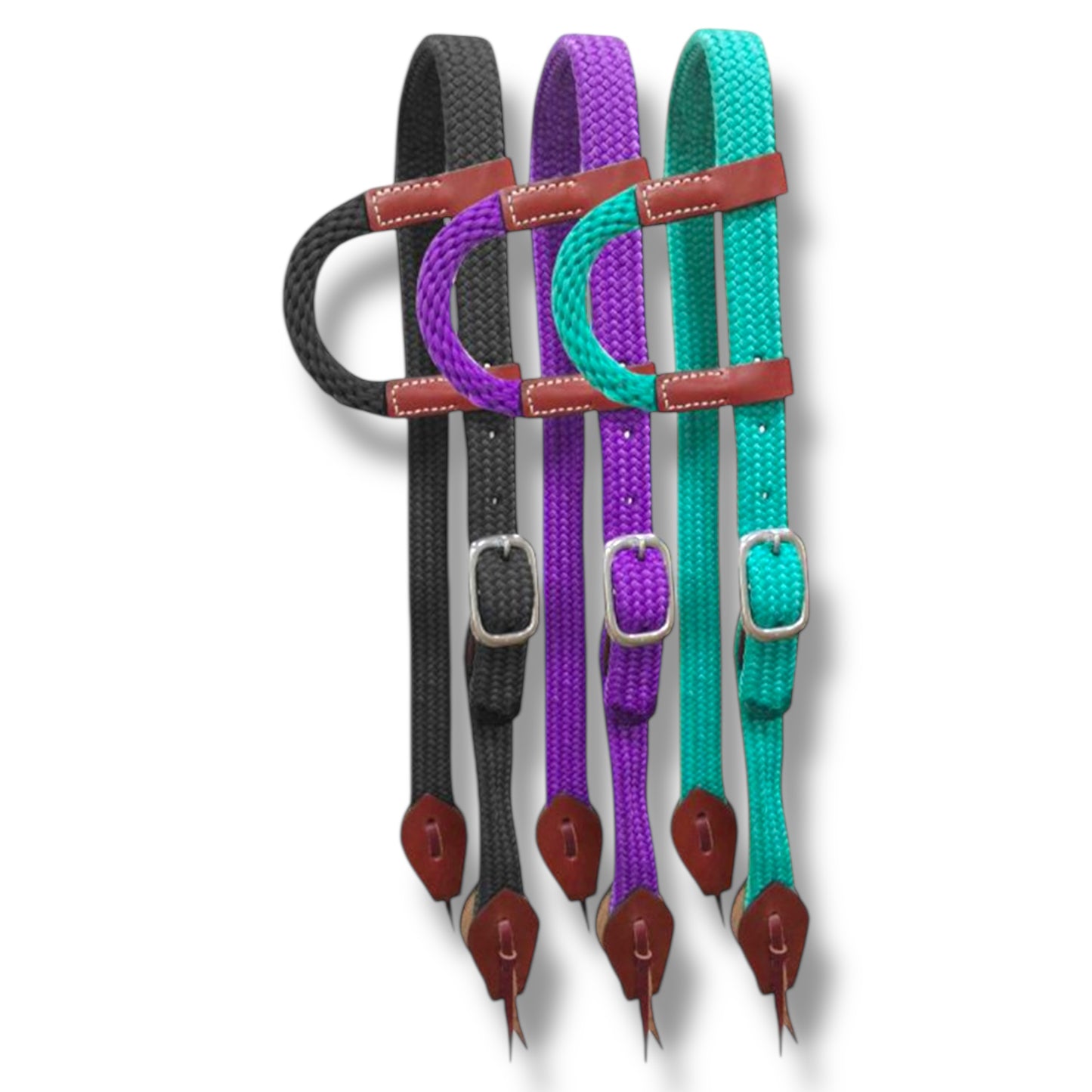 Nylon One Ear Headstall with Leather Accents