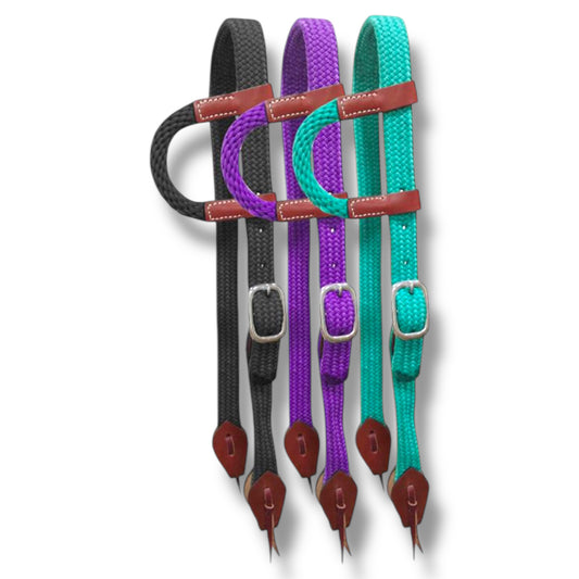Nylon One Ear Headstall with Leather Accents
