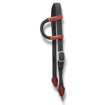 Nylon One Ear Headstall with Leather Accents