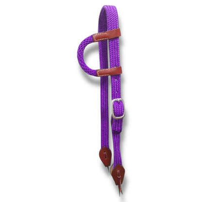 Nylon One Ear Headstall with Leather Accents