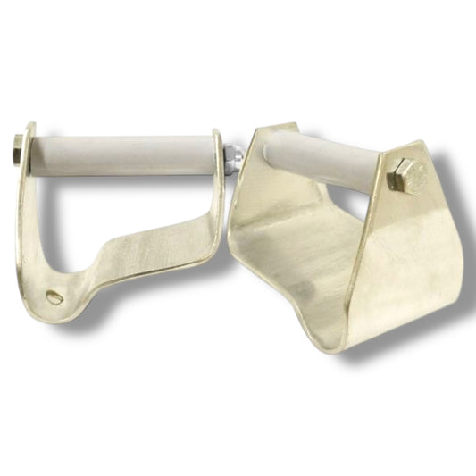 3" Polished Aluminum Stirrup Correctors. Sold in pairs