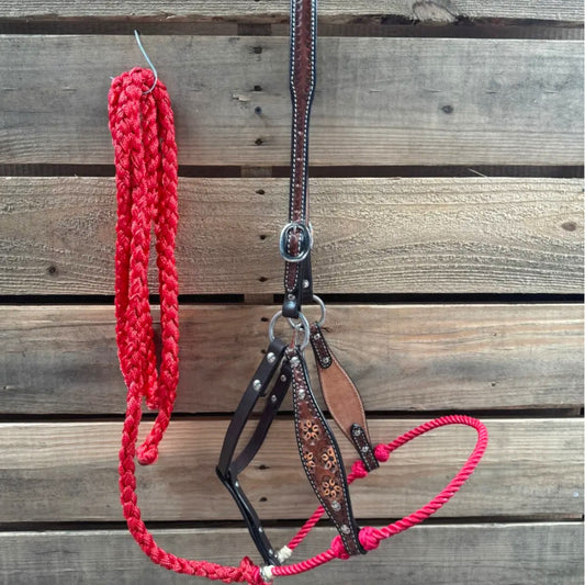 Flower Power Hybrid Lariat & Leather Combo Halter