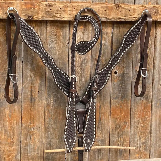 Dark Oil Basketweave Backstitch Tack Set