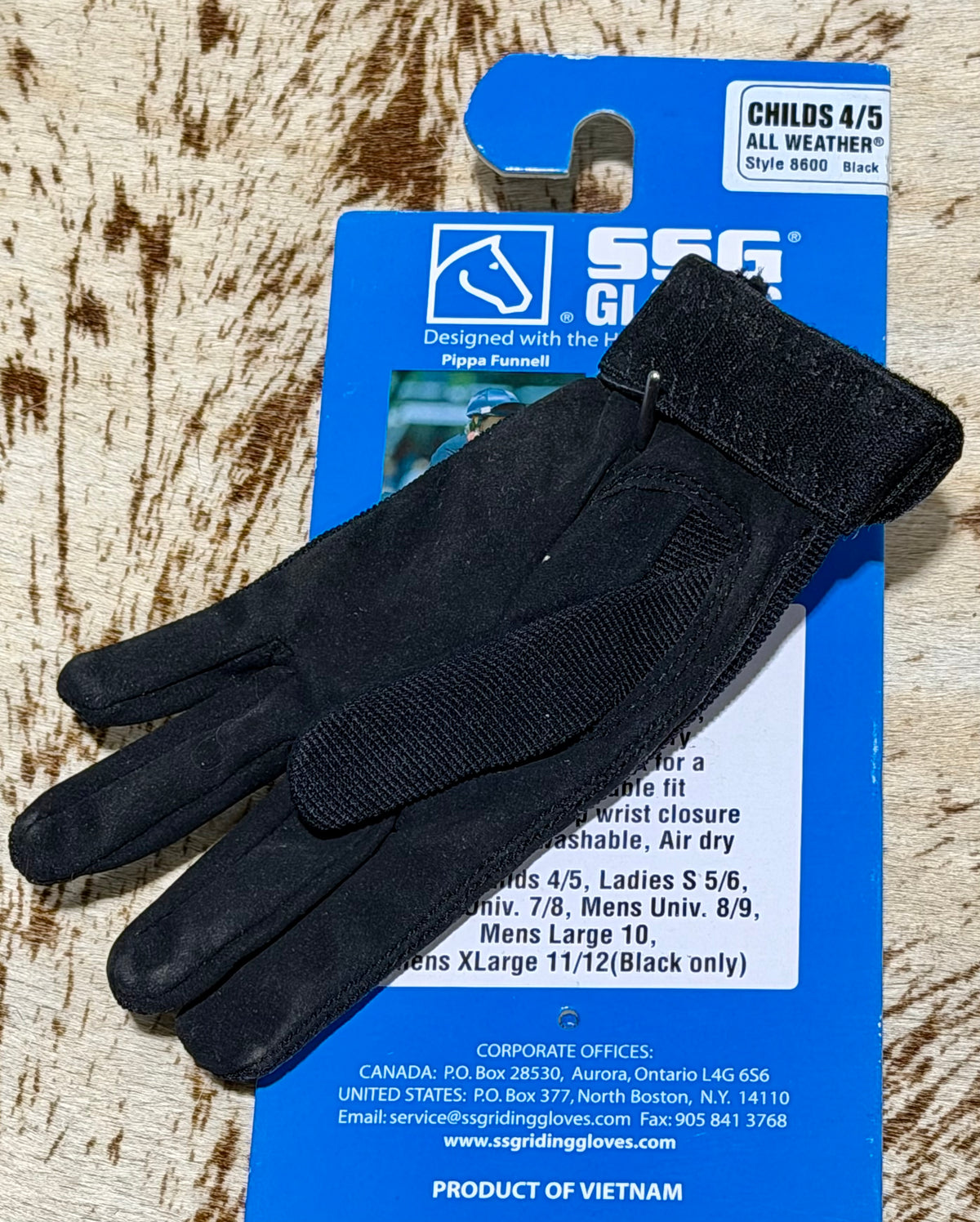SSG All Weather Children’s Riding Gloves • Black • Size 4/5