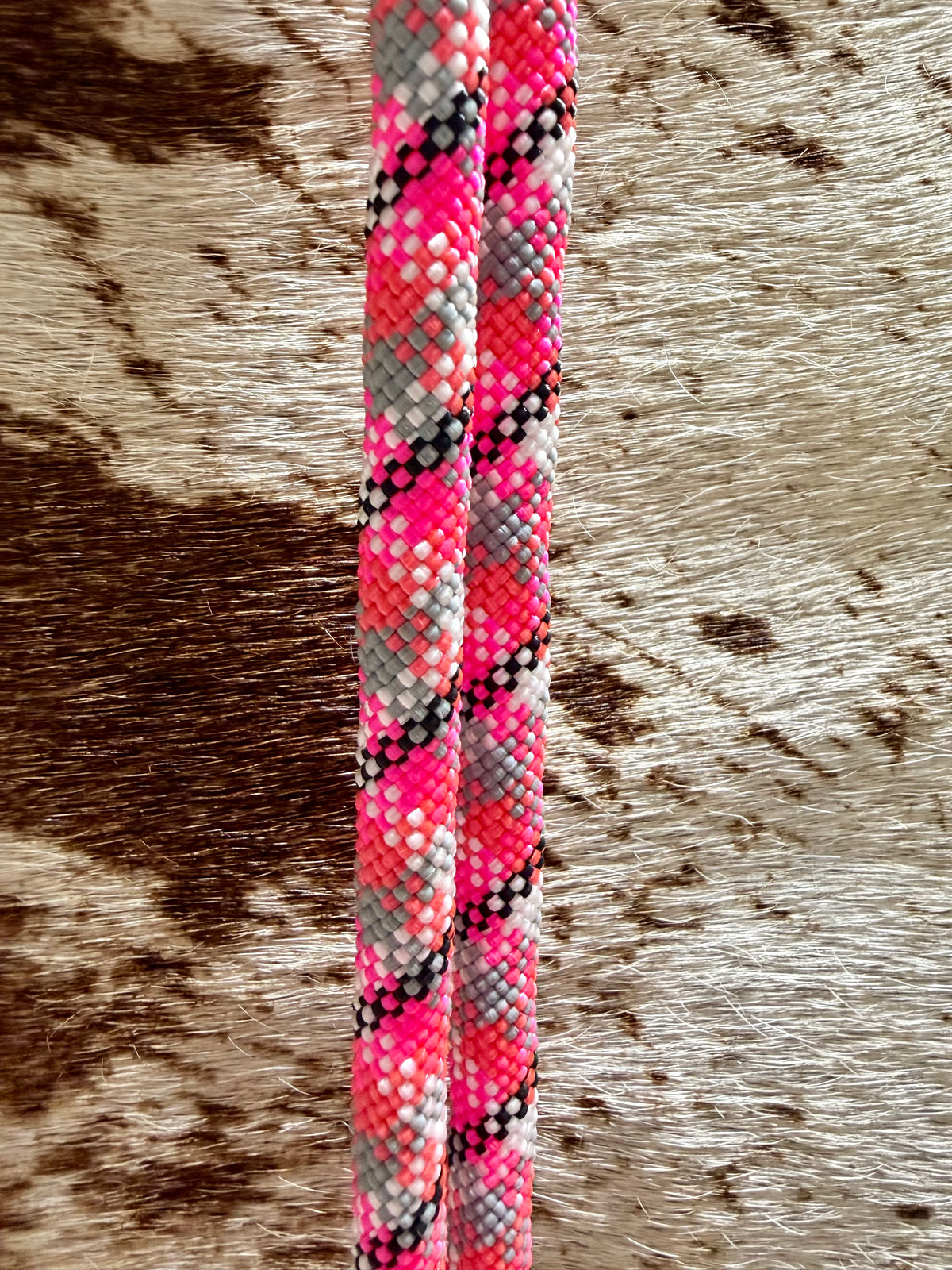 SCR Tack Romal Rope Reins • Hot Pink, Silver & White • Lightly Used ...
