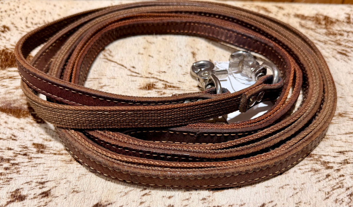 7’ Double-Sided Split Reins • Leather & Nylon