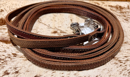 7’ Double-Sided Split Reins • Leather & Nylon