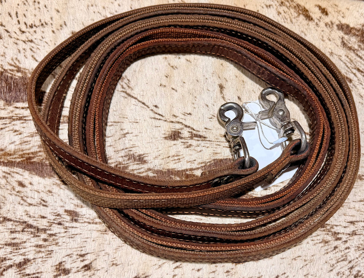 7’ Double-Sided Split Reins • Leather & Nylon