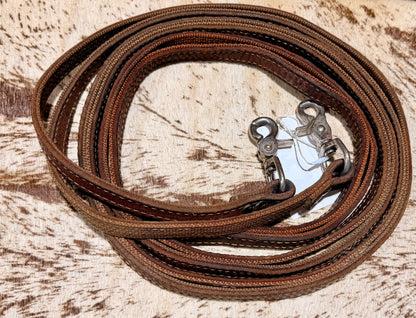7’ Double-Sided Split Reins • Leather & Nylon