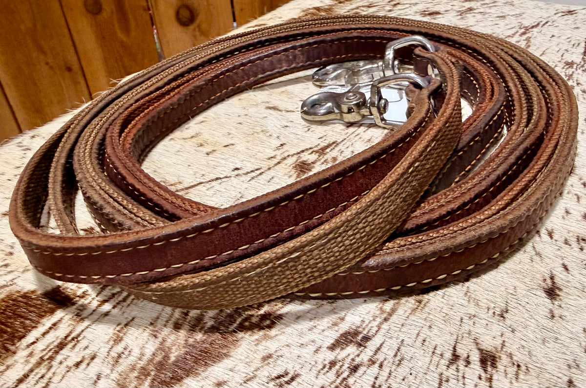 7’ Double-Sided Split Reins • Leather & Nylon