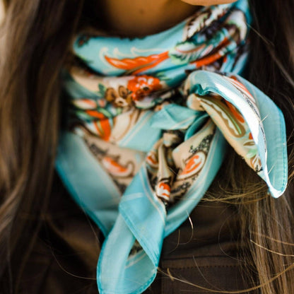 Turquoise That So 70's Paisley Wild Rag / Scarf