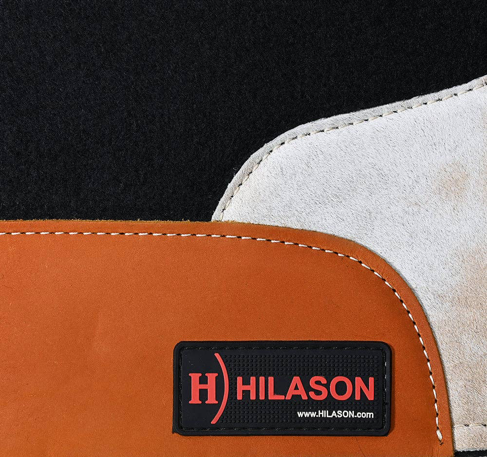Western Wool Felt Saddle Pad with Cowhide Hair-On Hide Piece