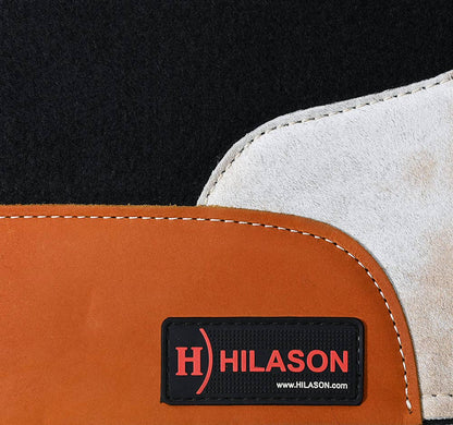 Western Wool Felt Saddle Pad with Cowhide Hair-On Hide Piece