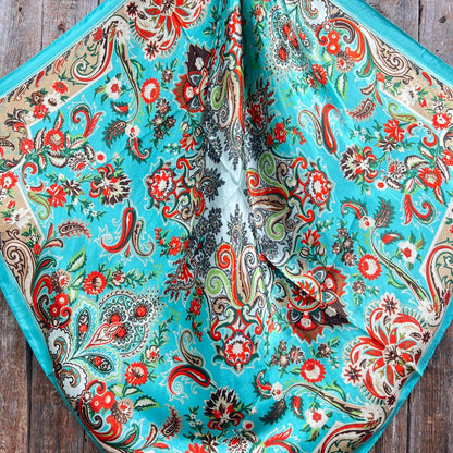 Turquoise That So 70's Paisley Wild Rag / Scarf