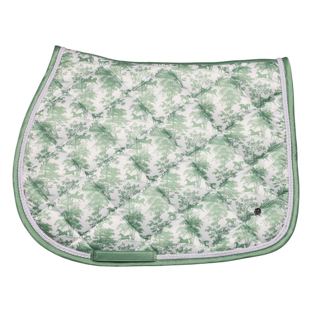 Dapplebay Toile Jump Saddle Pad – Green/White
