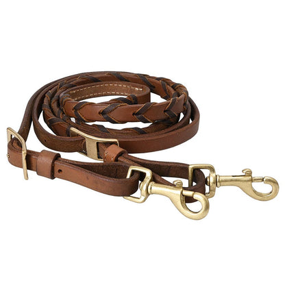 8' Leather Laced Barrel Roper Reins