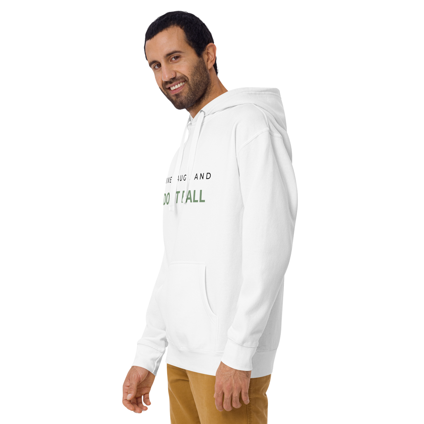 Live, Laugh, and Don’t Fall Premium Hoodie, Unisex