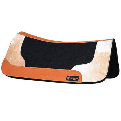 Western Wool Felt Saddle Pad with Cowhide Hair-On Hide Piece