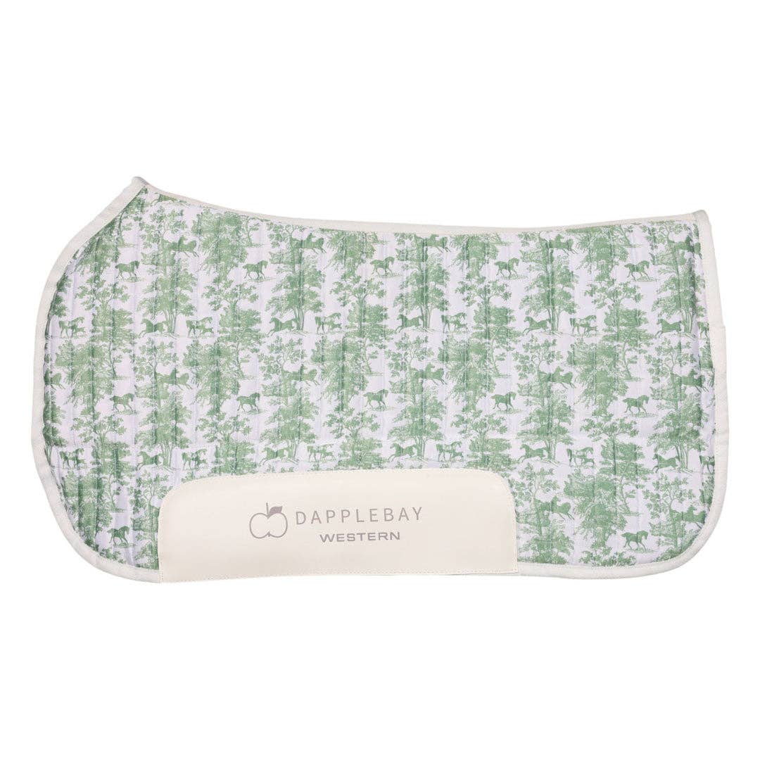 Dapplebay Toile Western Saddle Pad – Green/White