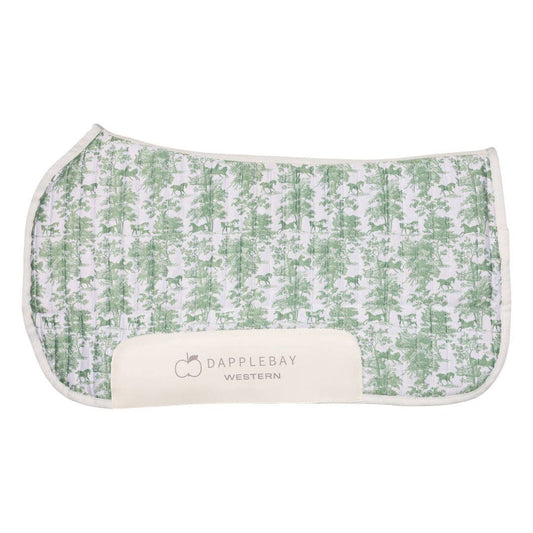 Dapplebay Toile Western Saddle Pad – Green/White