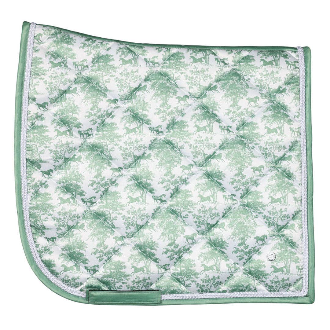 Dapplebay Toile Dressage Saddle Pad – Green/White