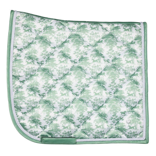 Dapplebay Toile Dressage Saddle Pad – Green/White