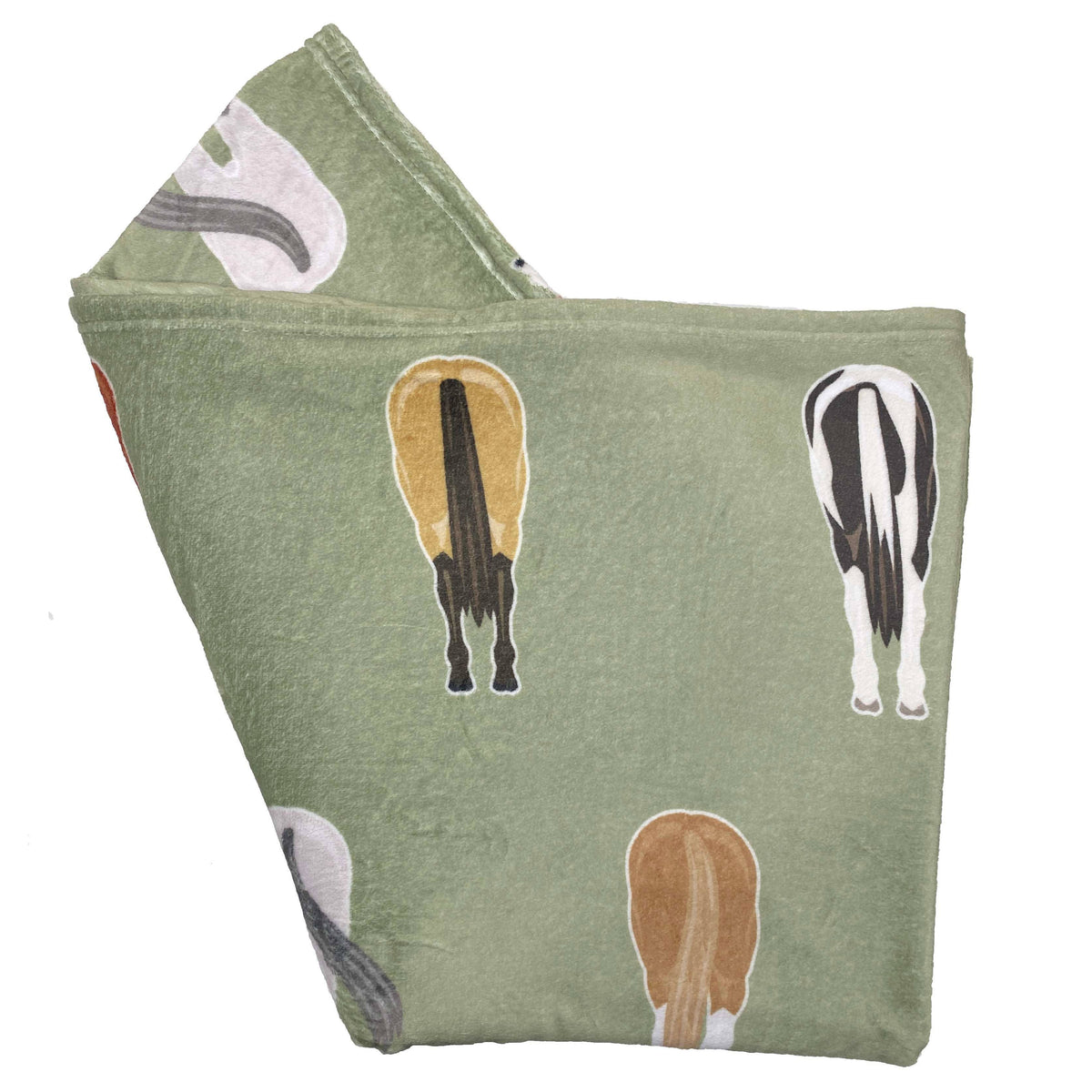 Horse Tails Plush Fleece Throw Blanket