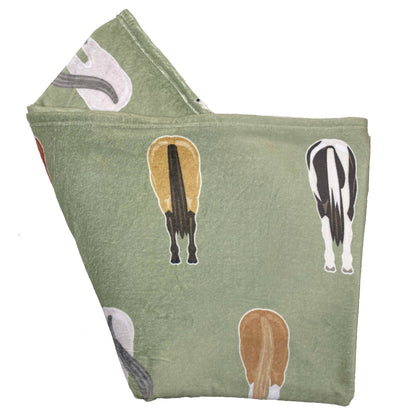 Horse Tails Plush Fleece Throw Blanket