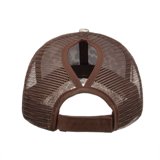 Boss Mare Cheetah Print High Bun Ponytail Cap