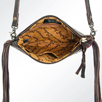 Cross Body – Hand Tooled Genuine Leather with Acid Wash Cowhide