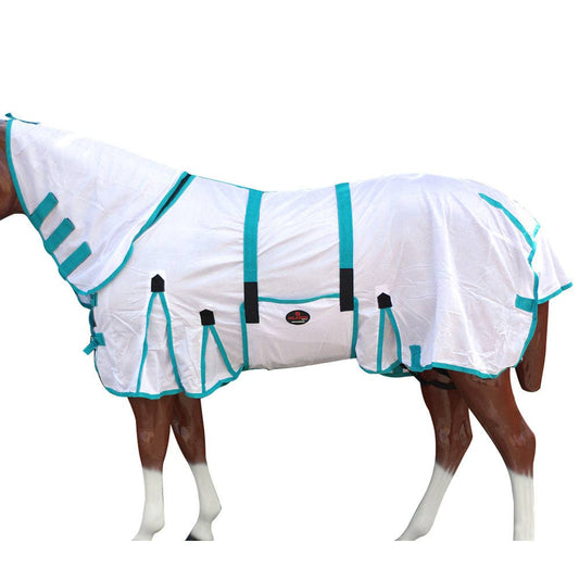 White & Turquoise UV Protection Mesh Fly & Mosquito Summer Sheet