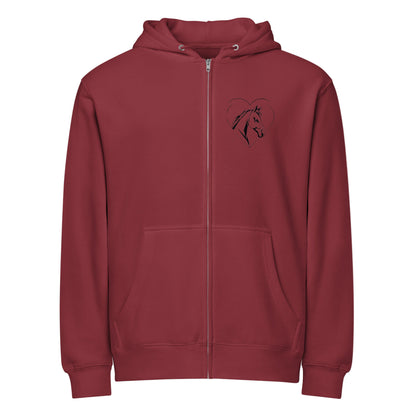 Heart Horse Zipper Hoodie
